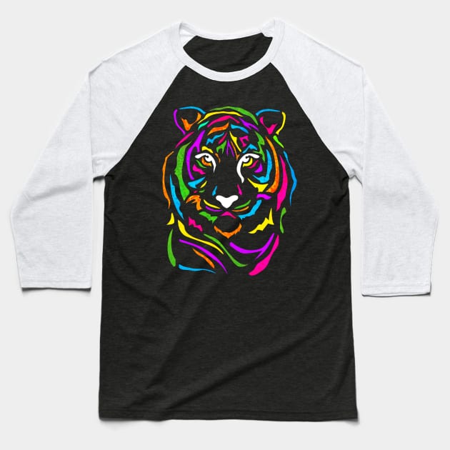 Tiger-delic Baseball T-Shirt by Nazonian